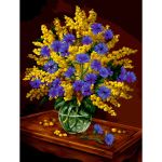 Картина по номерам Русская живопись, Мимоза и васильки 40х50см