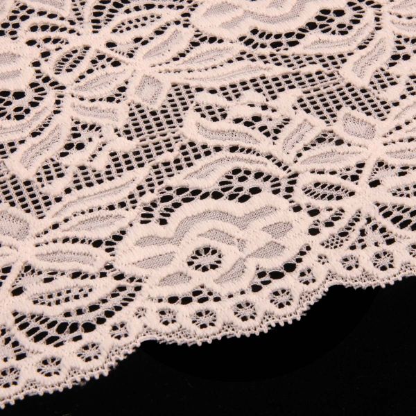 Кружево бельевое эластичное 300 мм / 13.72 м, цв. C571 молочный