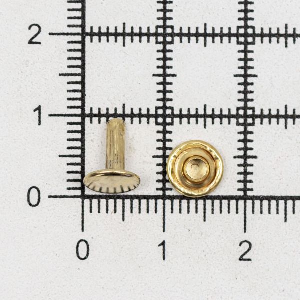 Хольнитены двухсторонние ⌀7 мм, h=6-7 мм, сталь, New Star №33, золото, уп≈2000 шт