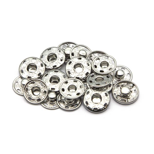 Кнопка пришивная металл ⌀19.0 мм, никель, 10 шт, КПР1