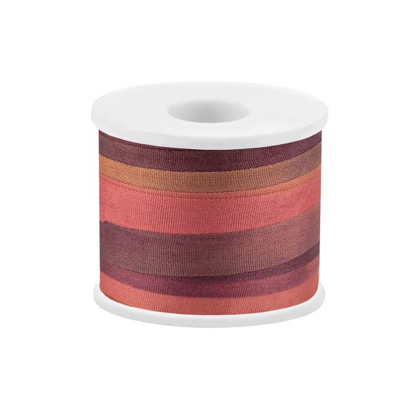 Лента (тесьма) шелковая 7.0 мм / 45.5±0.5 метров, M240 оранжевый/бордовый, Gamma SRM-7