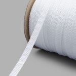 Стропа (ременная лента) 10 мм / 100 метров, толщ. 0.5 мм, [6 г/пог.м], 100% п/э, 003 белый