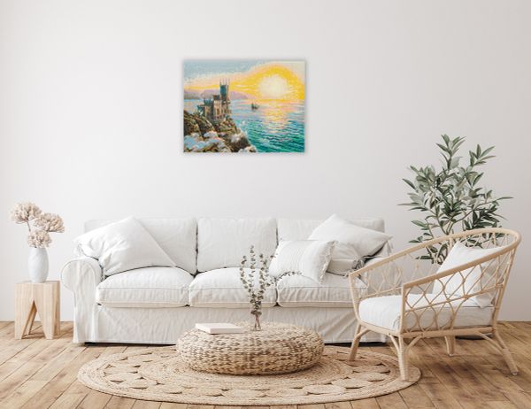 Алмазная (кристальная) мозаика Фрея, Крым. Ласточкино гнездо, 40х30 см