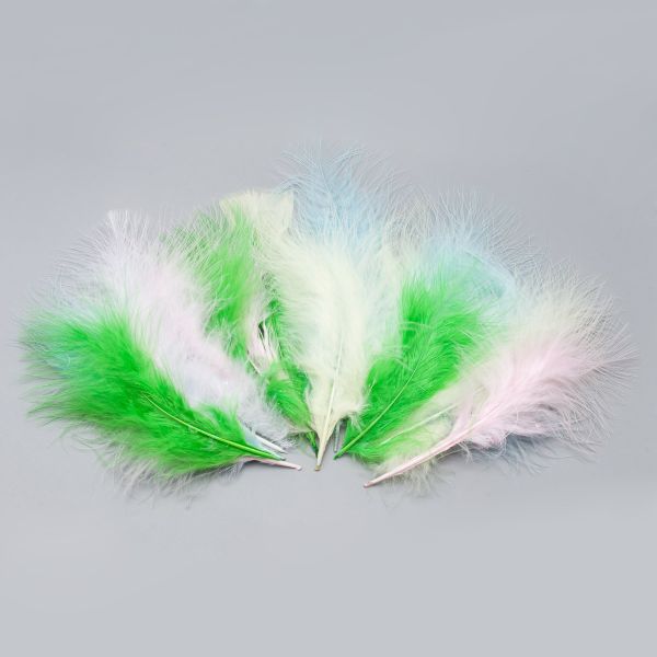 Перо марабу обработанное ассорти, 15-17см, 20 шт, XQ-660340