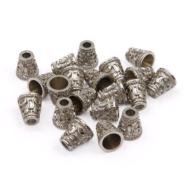 Наконечник для шнура металл колокол ⌀4,5/9 мм, 14х13 мм (никель), 20 шт