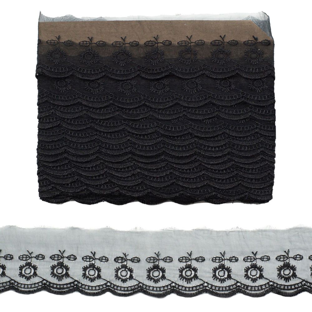 Кружево капроновое 53 мм / 6.8 м (±4 см) 0574-2013, черный