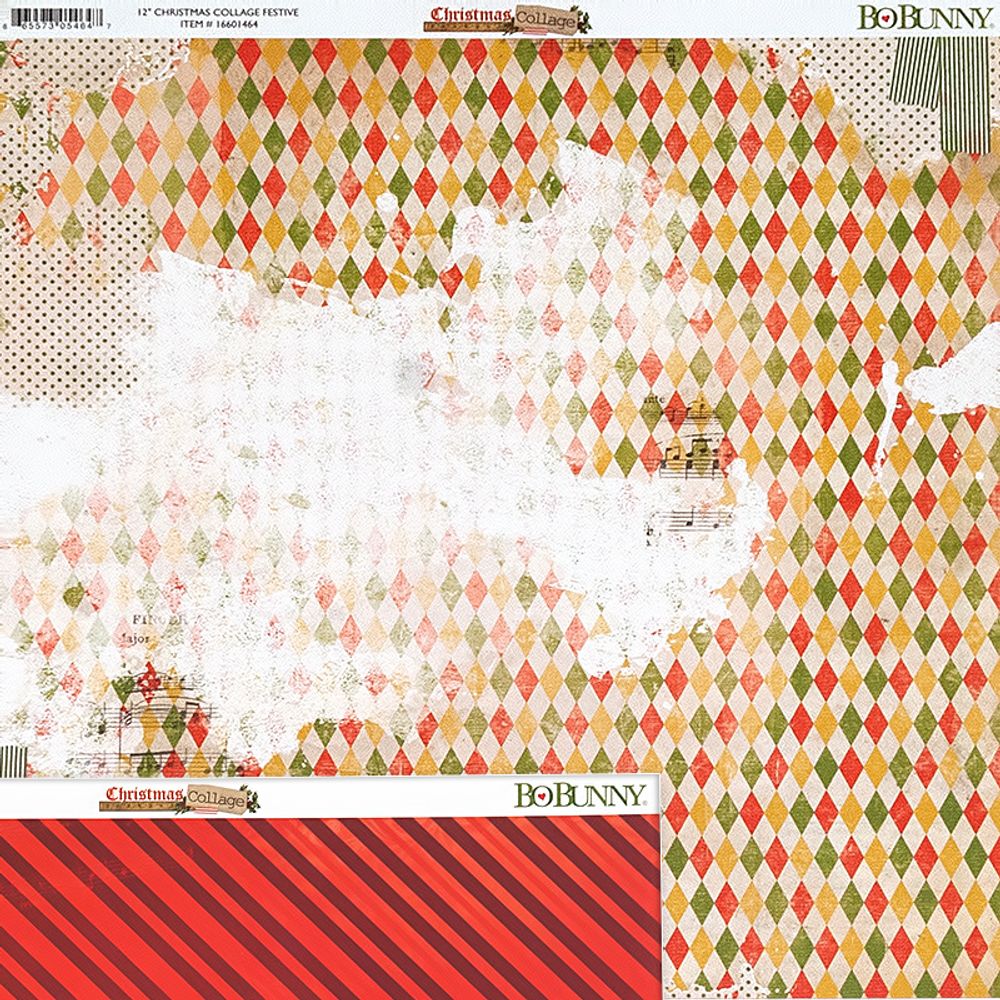 Бумага для скрапбукинга 180 г/м², 30.5х30.5 см, 25 шт, 16601464 Christmas Collage Festive, BoBunny