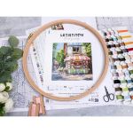 Набор для вышивания нитками LetiStitch L8101, Магазин на углу 24х24см