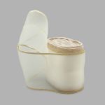 Лента для бантов (капрон) с мет. краем, 7 см, 25 м (белый) С3502