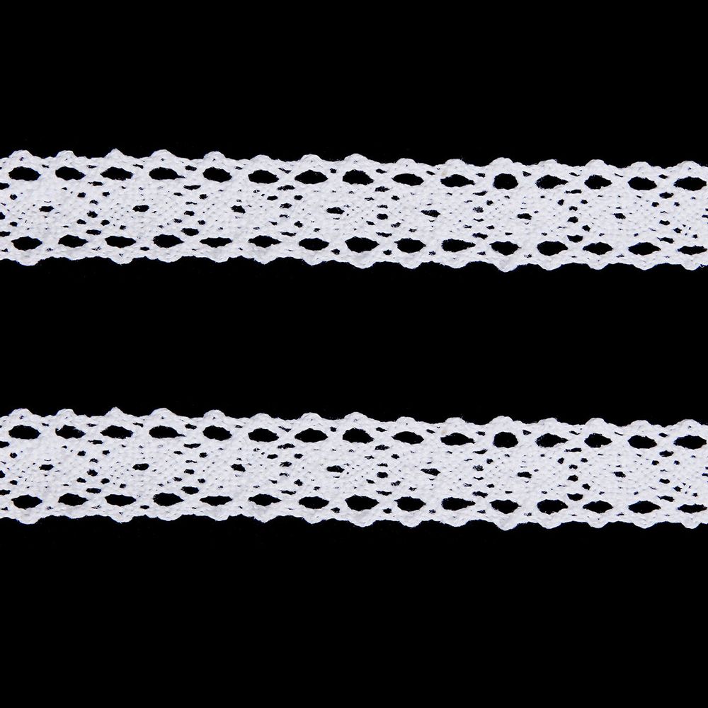Кружево вязаное х/б 15 мм / 9.14 метров, белоснежный