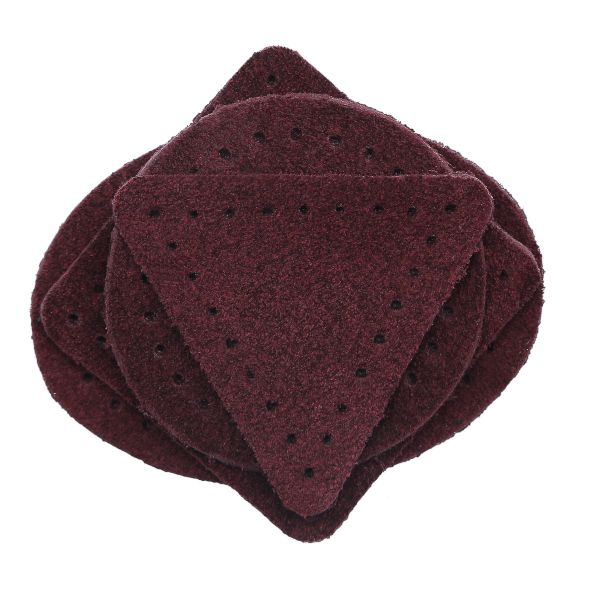 Набор заплаток пришивных из замши, круг, квадрат, треугольник, овал 4см, с перфорацией, 4 шт (31 бордовый), 59703