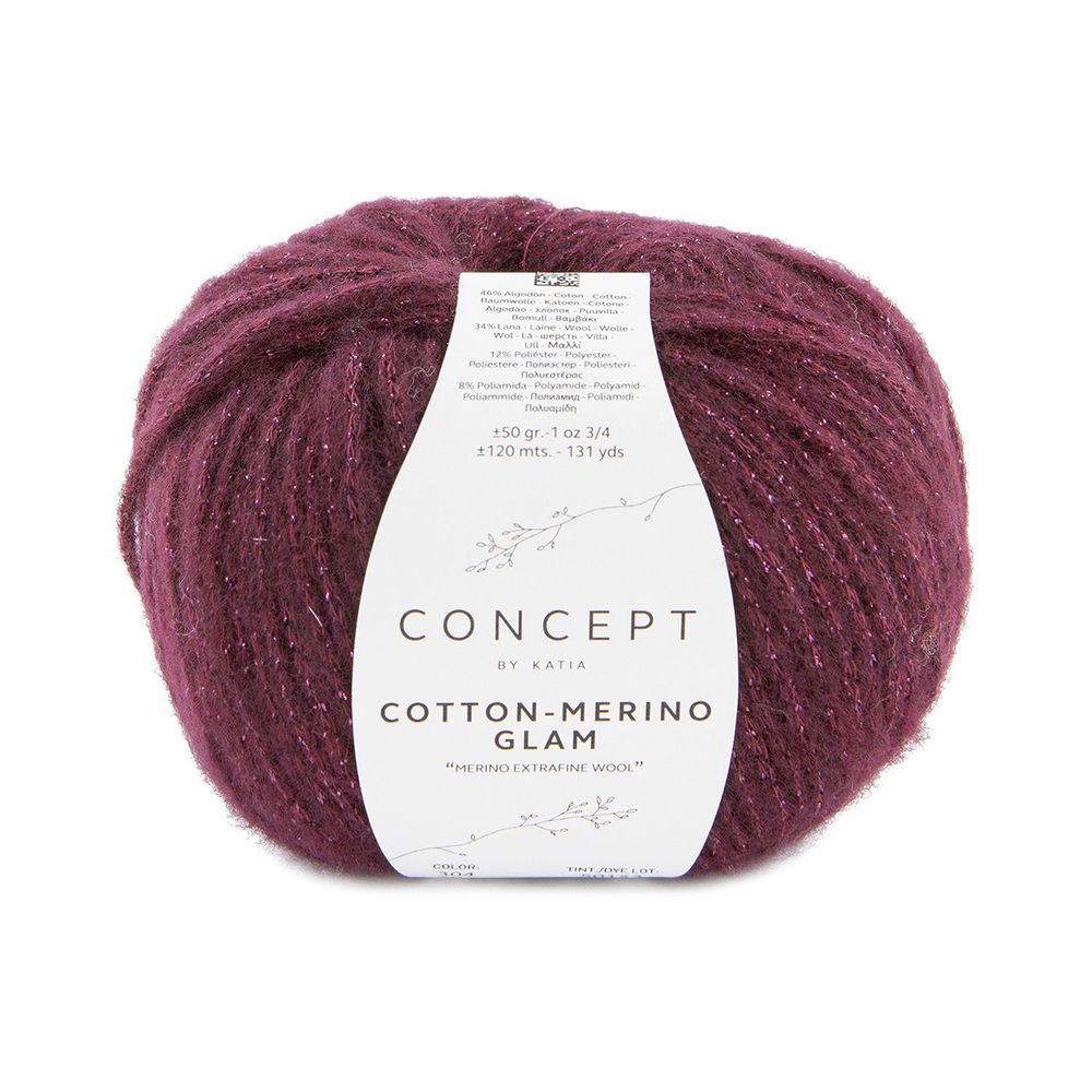 Пряжа Katia (Катя) Cotton-Merino Glam / уп.10 мот. по 50 г, 120 м, 2306-1 /TOS/