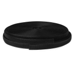 Лента контактная липучка (велкро) пришивная 16 мм / 25 метров, F322 (310) черный, /пара/, кач."C"
