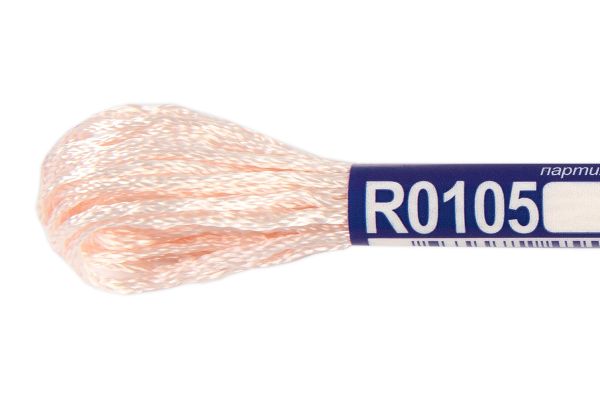 Мулине Gamma вискоза 100%, цв.R0105 бл.персиковый, 12 мотков по 8 метров