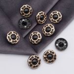 Пуговицы на ножке 28L=18 мм, металл, GD.Black (золото-черный), 10 шт, MP13