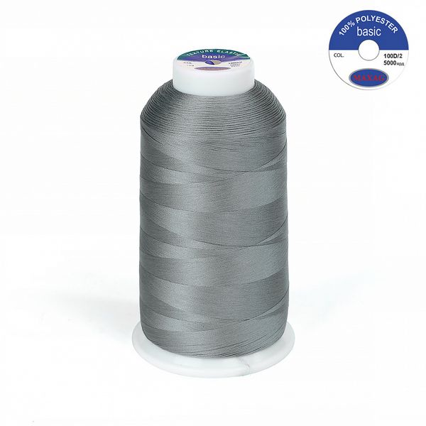 Нитки эластичные текстурированные Max 100D/2, 5000 м, 504 серый, 1 катушка