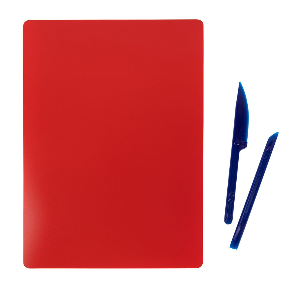 Доска для лепки гибкая со стеками, красный, Лео LPDS-A5