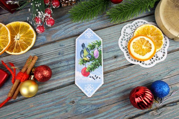 Набор для вышивания нитками МП Студия Р-1121, Конфета новогодняя Успеха и удачи, 13х5 см