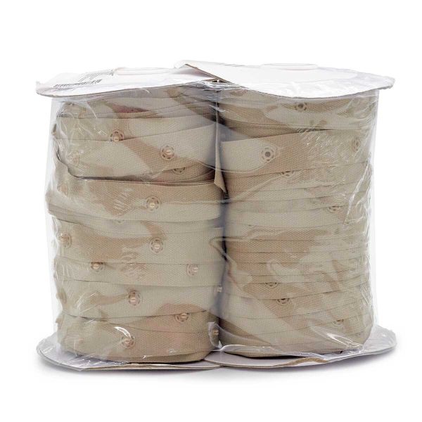 Кнопки пластиковые на тесьме (кн. ⌀ 7мм, тесьма 18 мм, шаг 1.7 см), бежевый, 45.7м