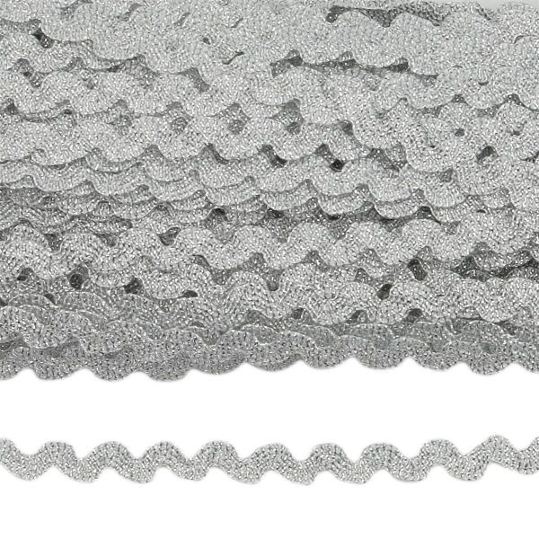 Тесьма вьюнчик с метанитью 6 мм, 20м (серебро)