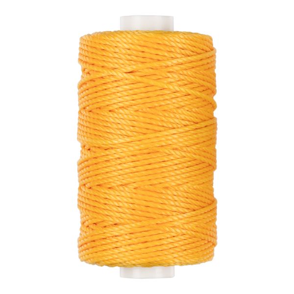 Нитки для кожи вощёные (полиэстер) 40 м, 009 жёлтый, LC-006, Промысел