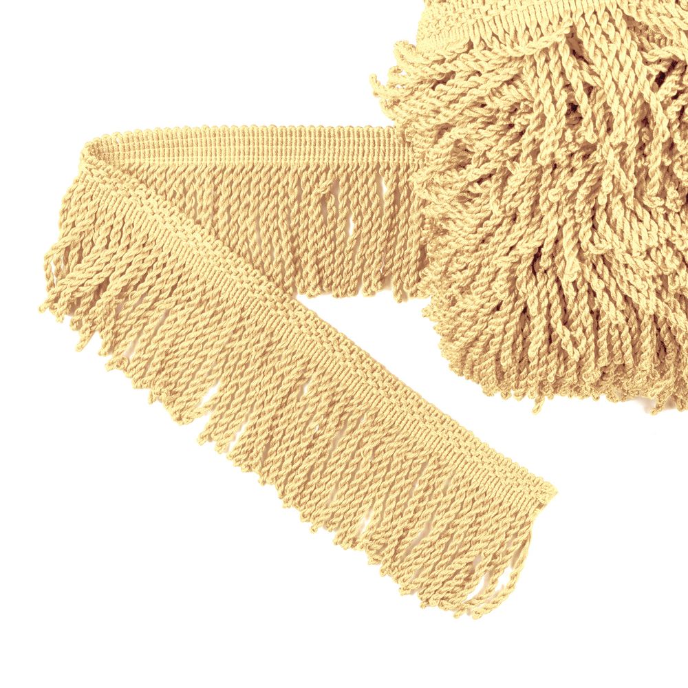 Бахрома отделочная 75.0 мм / 25 метров, витая, 122 кремовый, Gamma 565