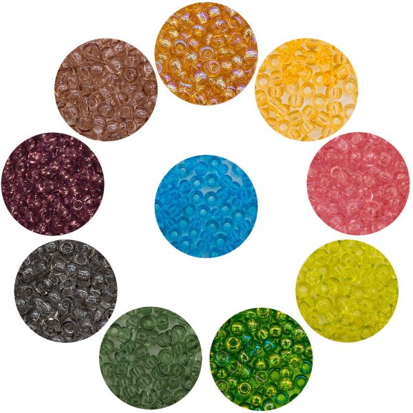 Набор бисера Preciosa 01, 10 цветов по 5 гр, № 10/0 (2.3 мм), диаметр 2,3 мм, 50 гр