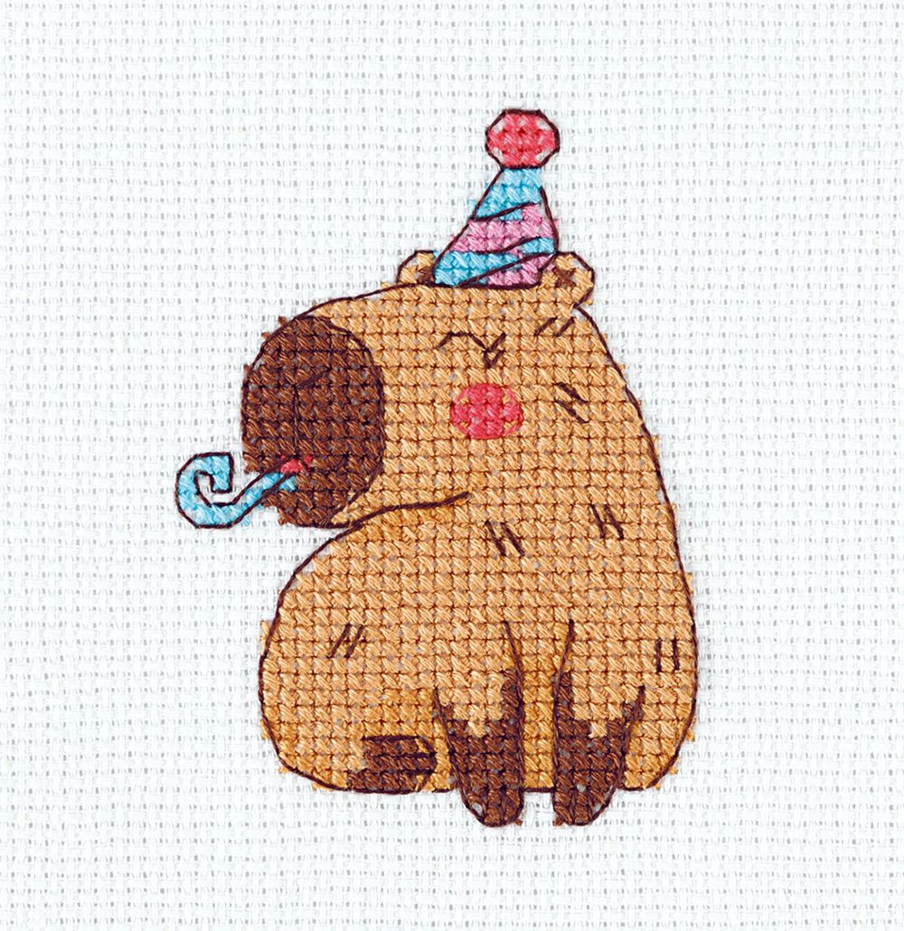 Набор для вышивания Klart 12-066, Капибара, 8.5х11 см