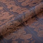 Ткань подкладочная (таффета) с рисунком 96 г/м², 100х145 см, 052 синий с бронзовым узором, Gamma JTR