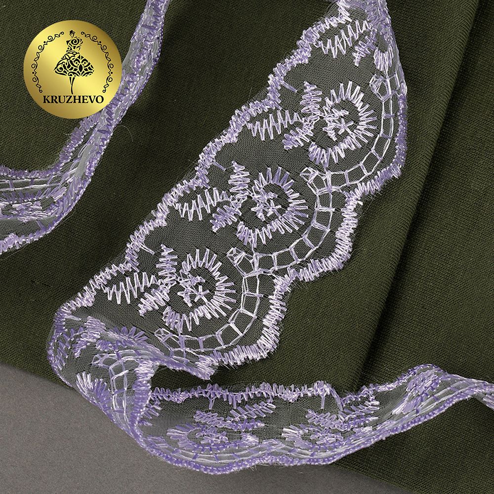 Кружево капроновое 45 мм / 9.14 м, TBS.30010 цв.021 (193) сиреневый, Kruzhevo