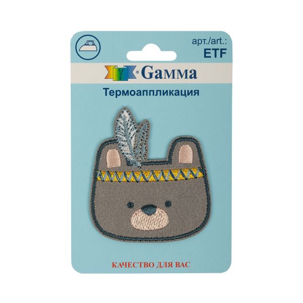 Термоаппликация №02, 1 шт, 01-237 Мишка 5.3х5.9 см, Gamma ETF