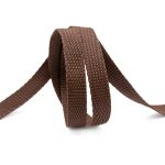 Стропа (ременная лента) 15 мм / 25 метров, толщ. 1.0 мм, [7.9 г/пог.м], 100% п/п, 21 коричневый
