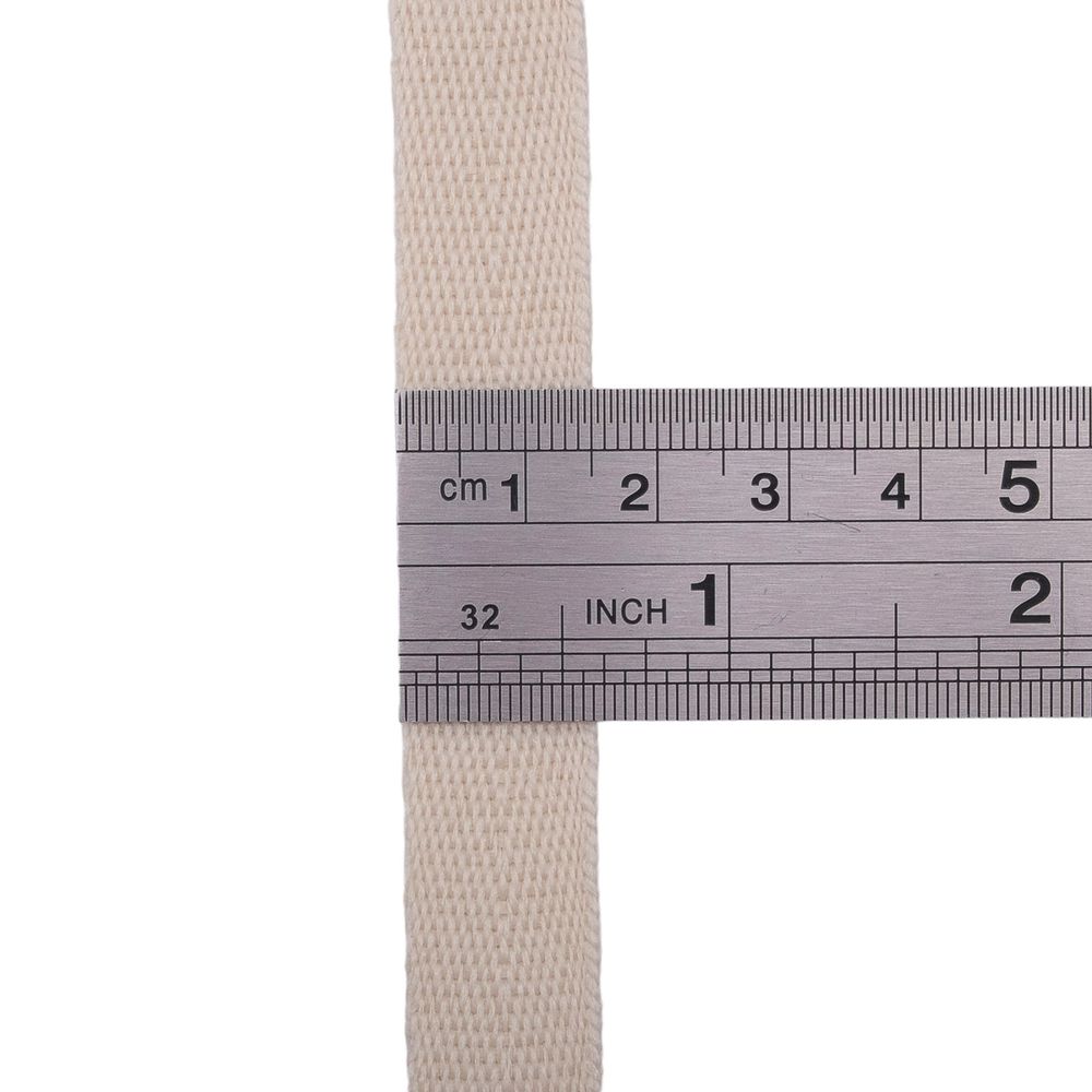 Тесьма (лента) киперная 15 мм / 50 метров, 3 г/м, 100% полиэфир, 02 молочный