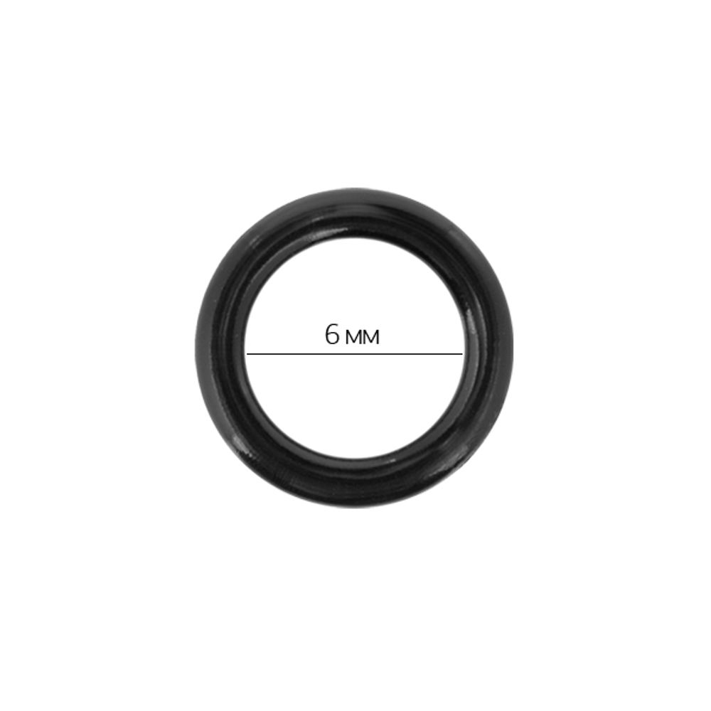 Кольца для бюстгальтера пластик ⌀6.0 мм, 170 черный, Arta, 50 шт