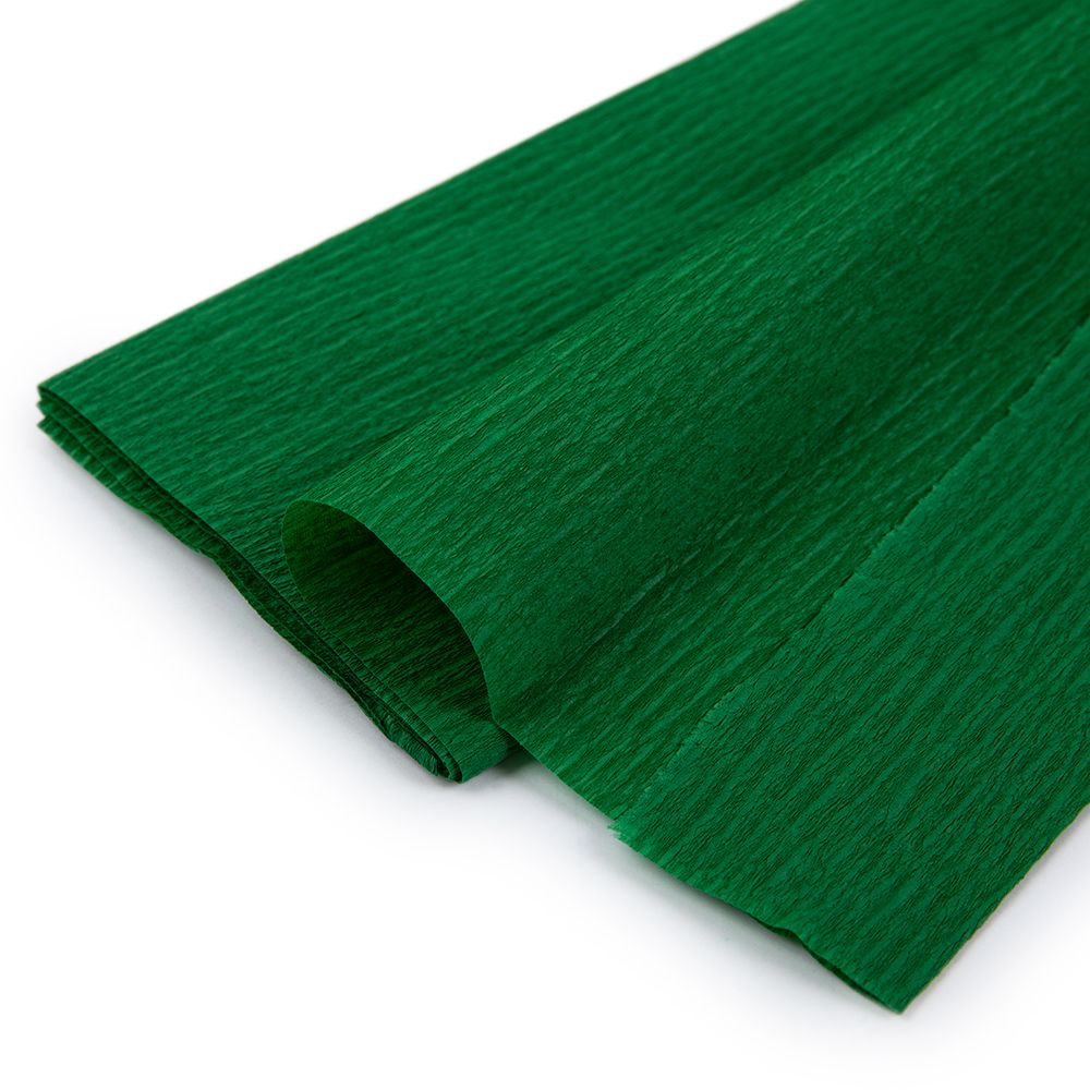 Бумага гофрированная (креповая) 20 г/м², 5 шт по 50 см / 2 метра, 13 т.зеленый, Blumentag REP-43