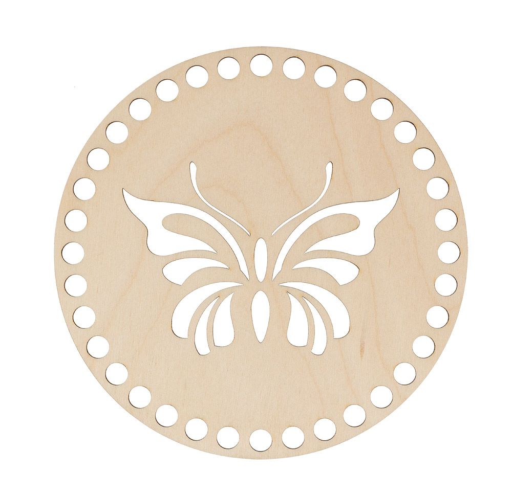 Заготовка из фанеры Панно с перфорацией, ⌀15 смх0.4 см, Бабочка, Mr.Carving БА-62