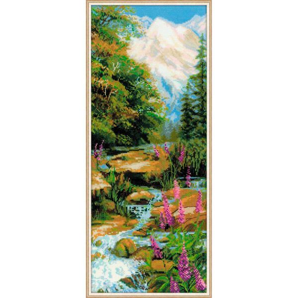 Набор для вышивания нитками Риолис, Горный ручей, 20х50 см