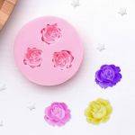 Молд 5 см, Три малых розы цвет микс