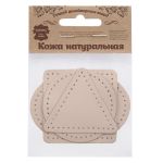 Набор заплаток пришивных из кожи, круг, квадрат, треугольник, овал 6см, с перфорацией, 4 шт (06 бежевый), 9723