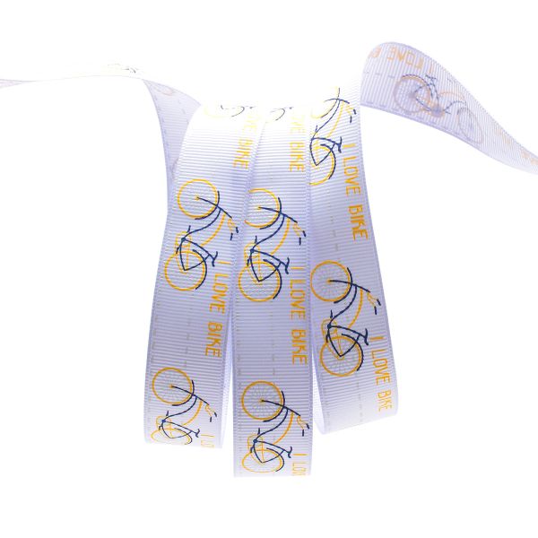 Лента репсовая (в рубчик) PREMIUM Велосипед 22 мм, 22,5м (420 сиреневый)