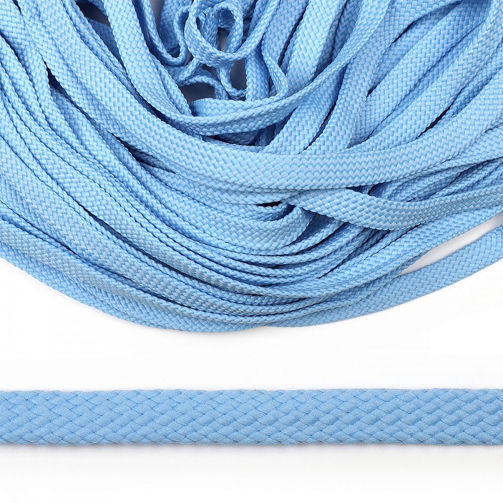 Шнур полиэфир плоский 10.0 мм / 50 метров, турецкое плетение 038 голубой