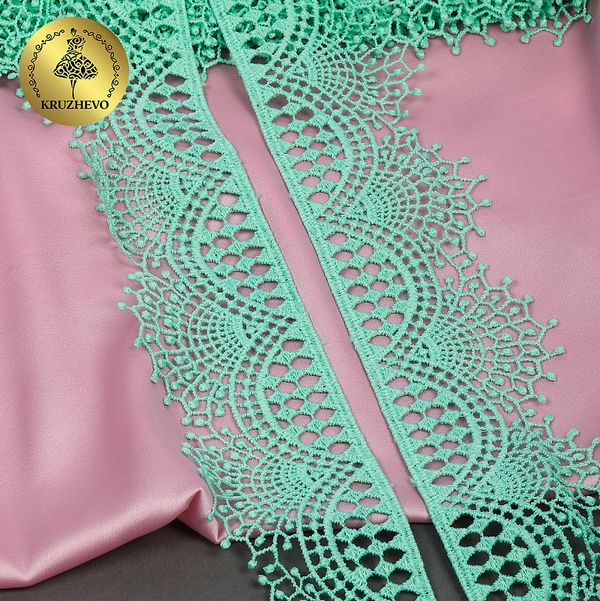Кружево гипюр (плетёное) 55 мм / 4.5 метра, TBY.SUN.01, цв.F249 мята