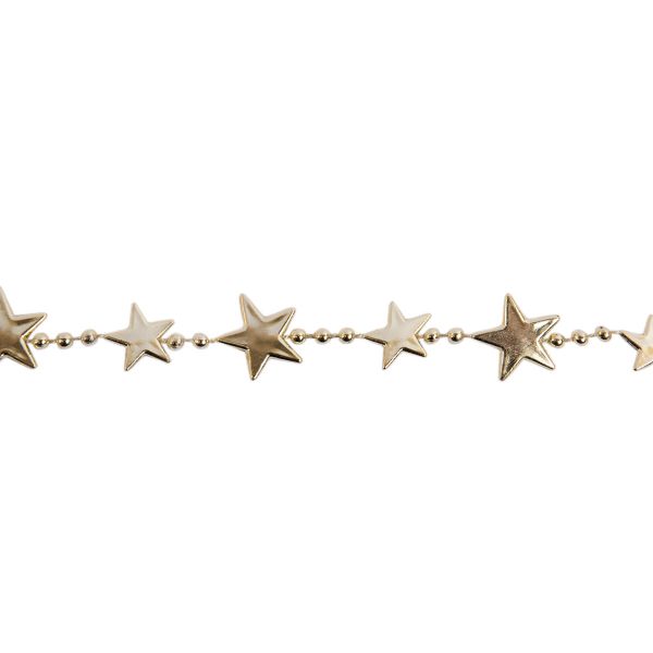 Гирлянда из пластиковых бусин 6 м, 5 шт, №01 золото (звёзды), Snoweekon SNW-K072