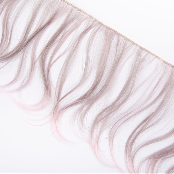 Трессы для кукол 15 см, 100 см, 22 г, 39 серый, розовый, HobbyBe HAR-15