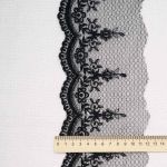 Кружево на сетке 120 мм / 13.72 метра, черный, 3AR3502