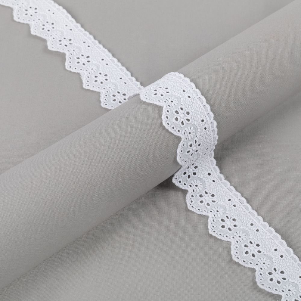 Кружево шитьё 37 мм / 9±0.2 метров, Турция, белый, Gamma GYEM-3702