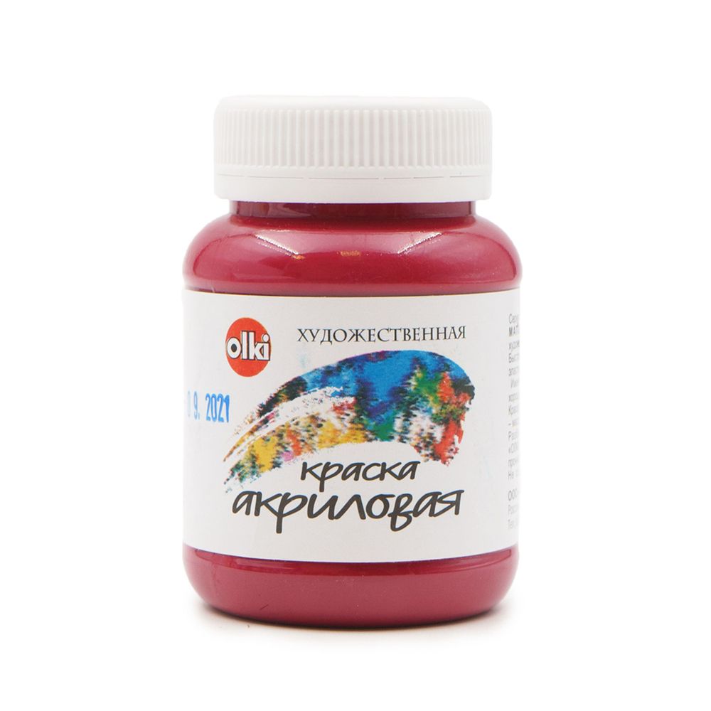 Краска акриловая 100 мл (3404 гранатовая) /TOS/