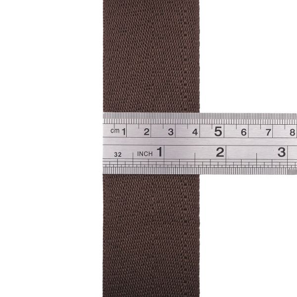 Тесьма (лента) киперная 40 мм / 50 метров, 13 г/м, 100% полиэфир, 11 шоколад