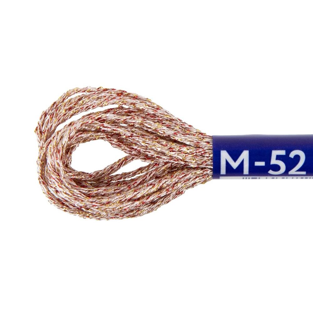 Мулине Gamma металлик NM 12 мотков по 6 метров, M-52 белый/красный/золотистый, Gamma MOULINE