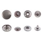 Кнопка Альфа (S-образная) ⌀15.0 мм, ≈50 шт, №54, Таблетка, МЕТАЛЛ, ответ. части 12.5 мм, чер.никель, NEW STAR